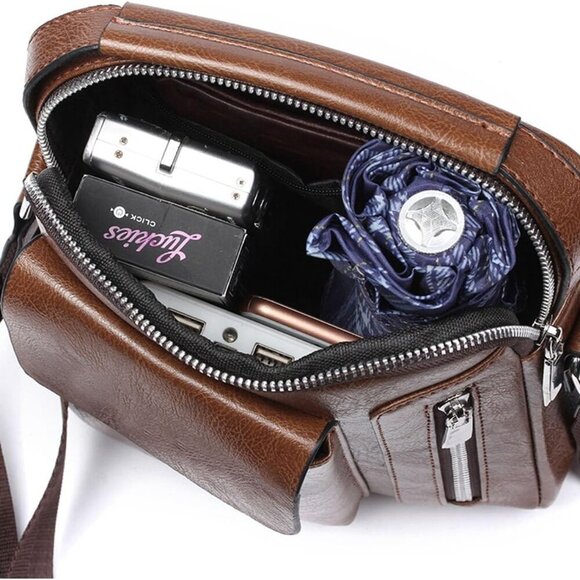 Classic Vintage Messenger Bag for Men - Practical & Chic Office Accessory - Picture 4 of 7